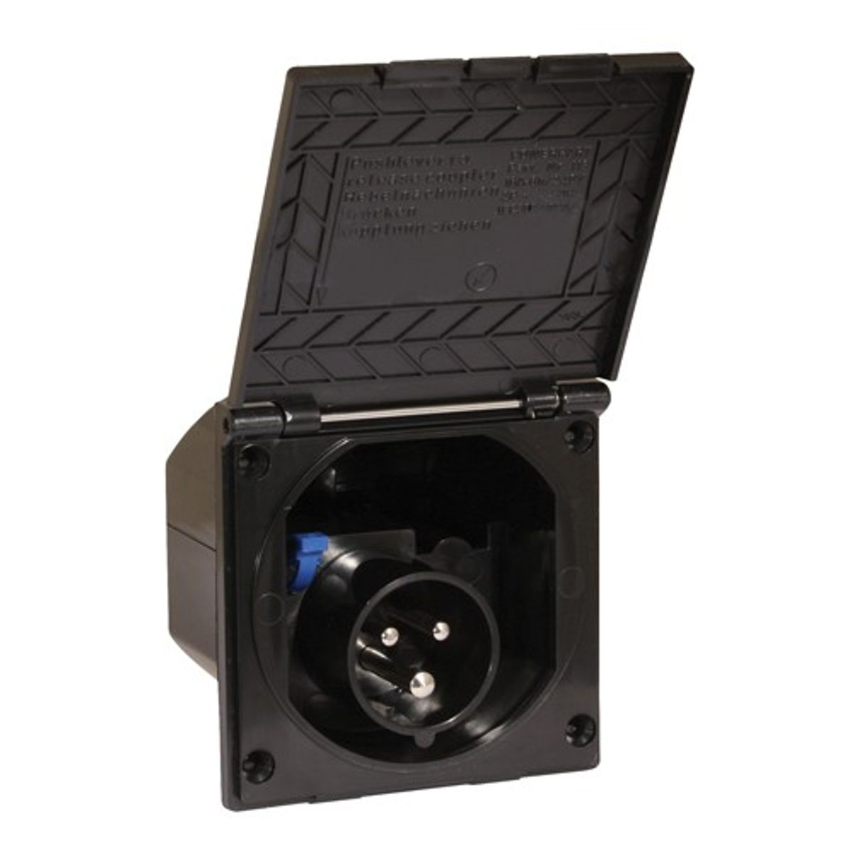 AG Flush Mounted Mains Inlet Socket (Black / 240V / 16A / 3-Pin)