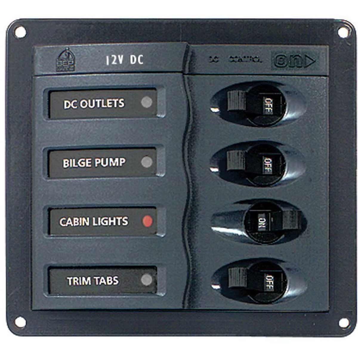 BEP Circuit Breaker Panel Horizontal (12V DC / 4-Way)