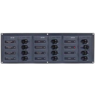 BEP 12V DC Circuit Breaker Panel 12-Way Horizontal (No Meters)
