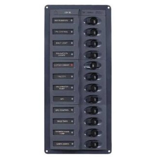 BEP 12V DC Circuit Breaker Panel 12-Way Vertical (No Meters)