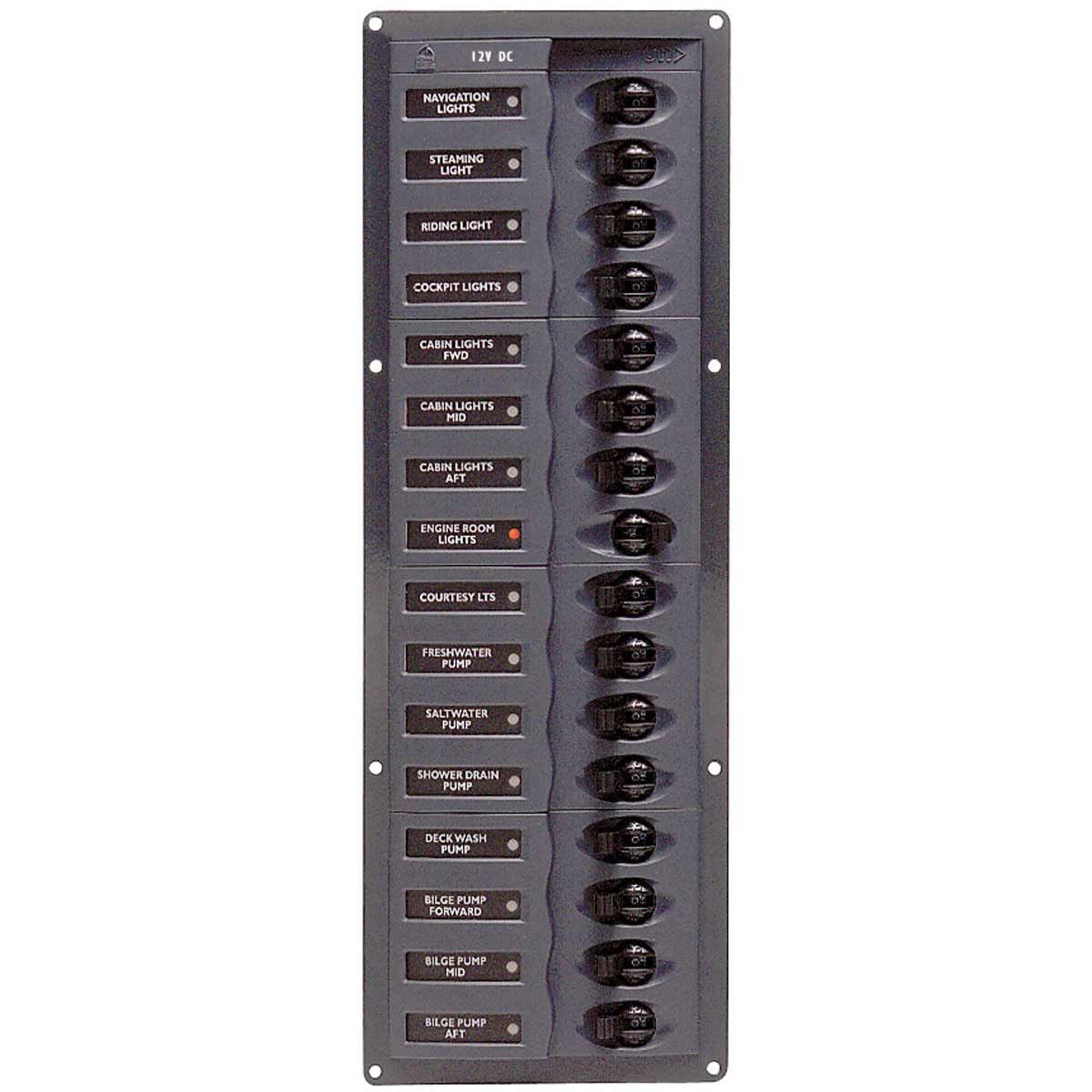 BEP 12V DC Circuit Breaker Panel 16-Way Vertical (No Meters)