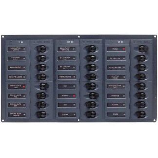 BEP 12V DC Circuit Breaker Panel 24-Way Square (No Meters)