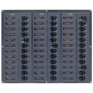 BEP 12V DC Circuit Breaker Panel 36-Way Square (No Meters)