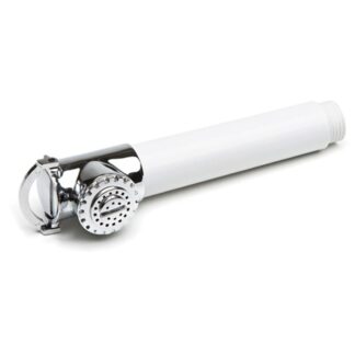 Can Straight Shower Head in White (1/2" BSP Male)