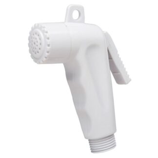 Can Angled Shower Head in White