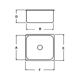 Osculati SS Rectangular Sink 300 x 150 x 150mm Deep