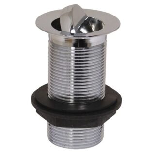 AG Chromed Brass Basin Waste Straight (1-1/4" BSP Male, Captive Plug)