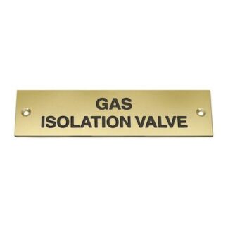 AG Label 'Gas Isolation Valve' in Brass