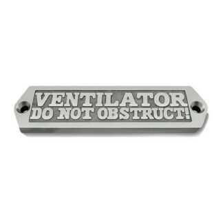 AG Nameplate 'Ventilator Do Not Obstruct!' Cast Chrome