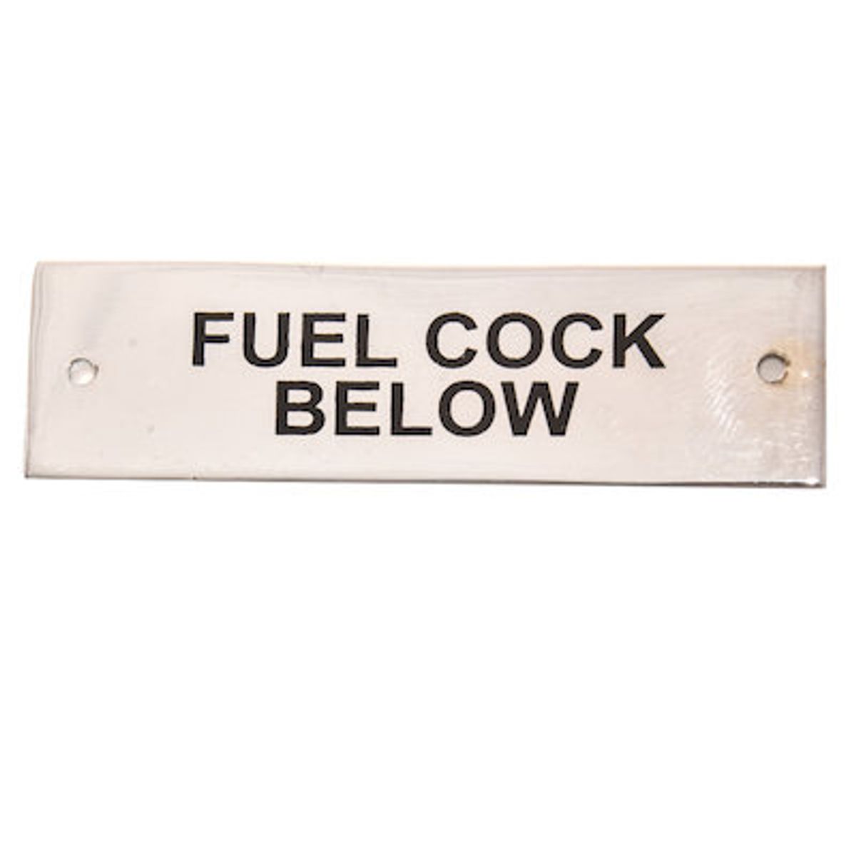 AG Nameplate 'Fuel Cock Below' Chrome