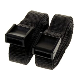 W4 Durable Nylon Black Cargo Straps (3 Metres / Pack of Two)
