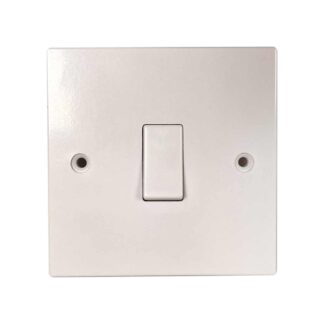 Square Edged Single Switch in White (2 Way / 10A)