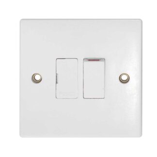 Square Edged Switched Fused Spur in White (2 Way / 13A)