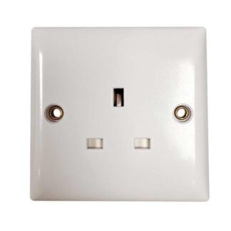 Convex Slim Single Socket in White (No Switch / 13A)