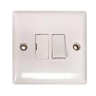 Convex Slim Switched Fused Spur in White (2 Way / 13A / Double Pole)