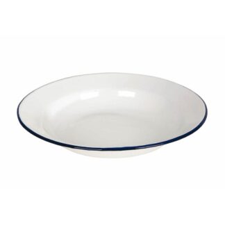 Bo-Camp Plate Enamel White/Blue (Dia 24cm)