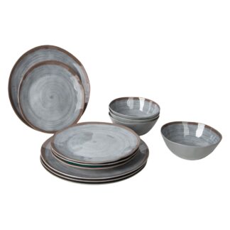 Bo-Camp Tableware Halo Melamine (12 Pieces / Grey)