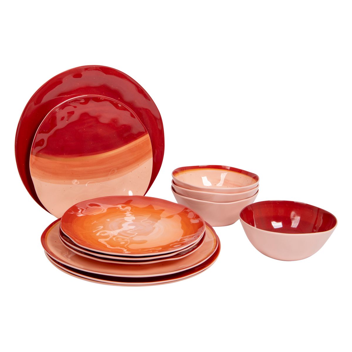 Bo-Camp Tableware Halo Melamine (12 Pieces / Terra)