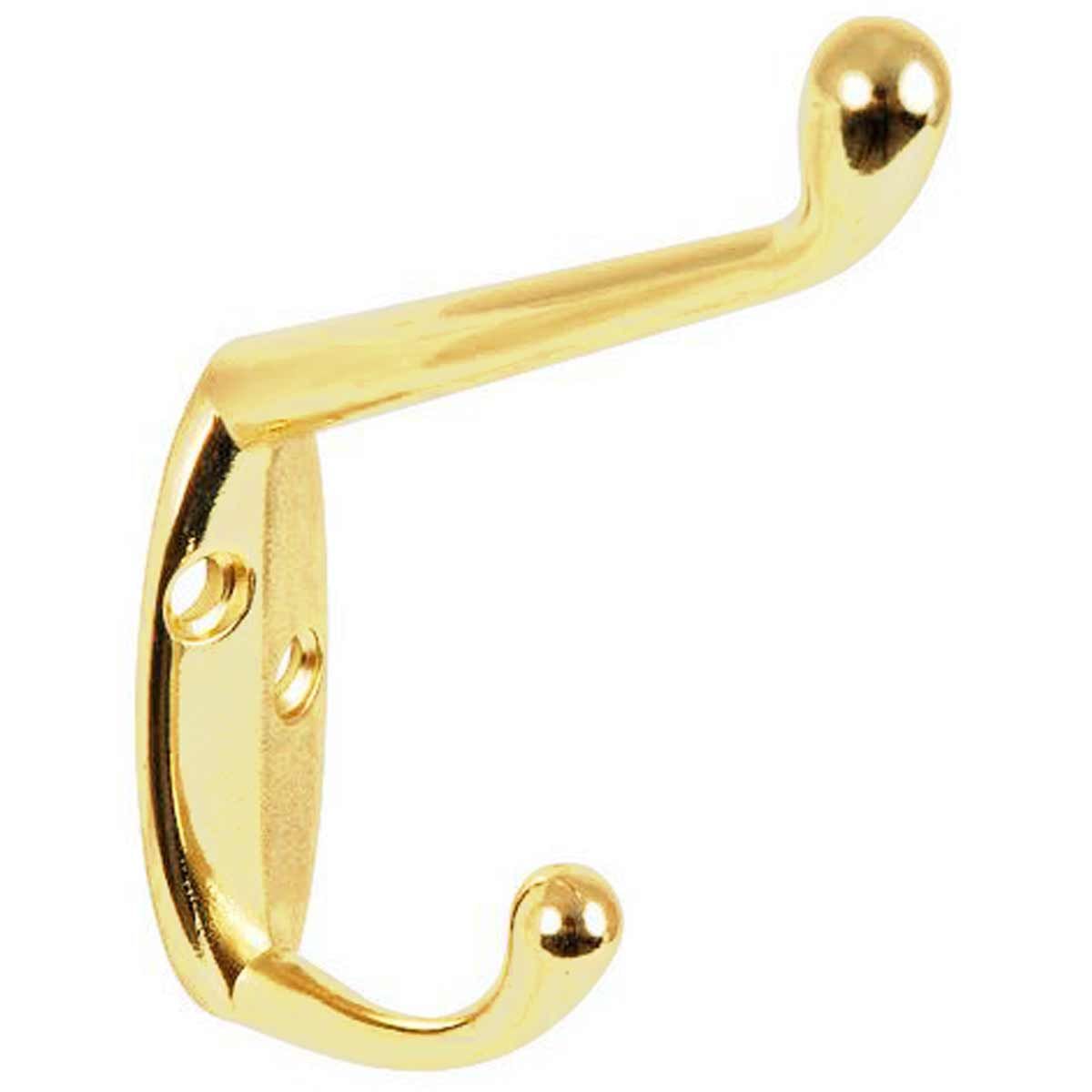 AG Double Wardrobe Hook in Brass (55mm)