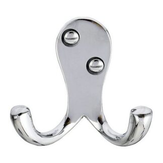 AG Double Robe Hook in Chrome (Side-By-Side / 75mm)