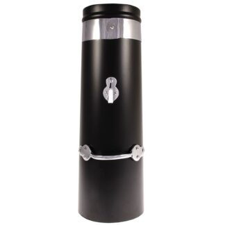 AG Double Skin Chimney in Black with Chrome Bands (18" x 6")