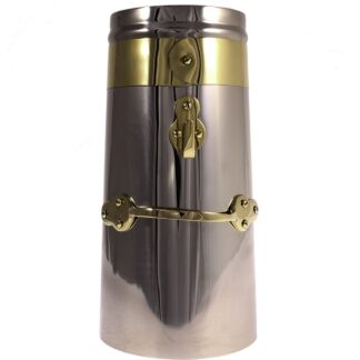 AG Double Skin Chimney in Stainless with Brass Band (12" x 6")