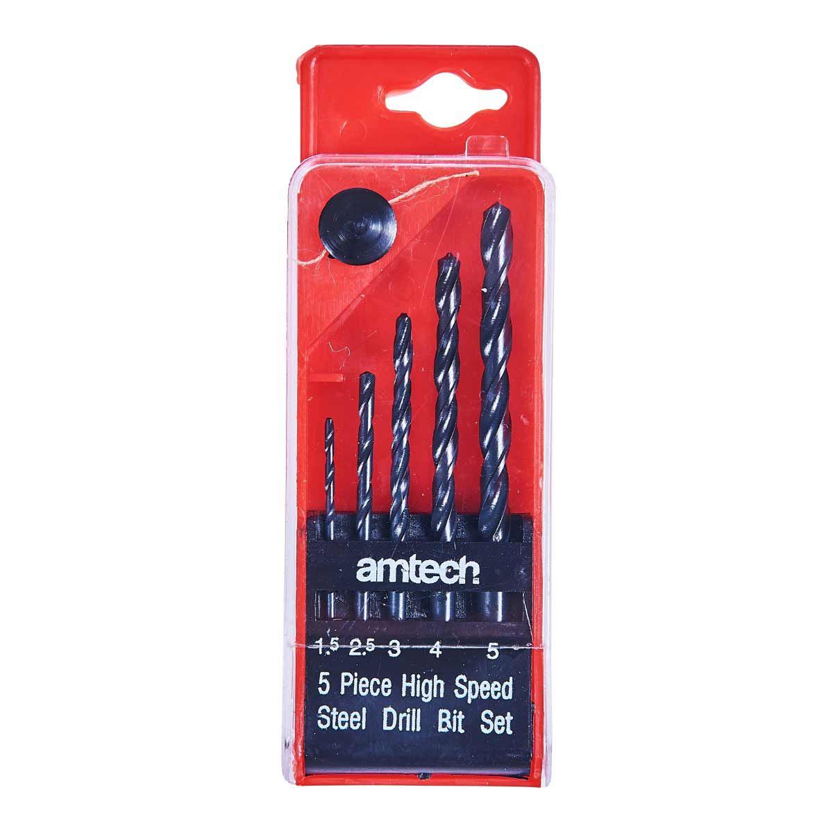 Amtech 5-Piece High Speed Steel Drill Bits (1.5, 2.5, 3, 4, 5mm)