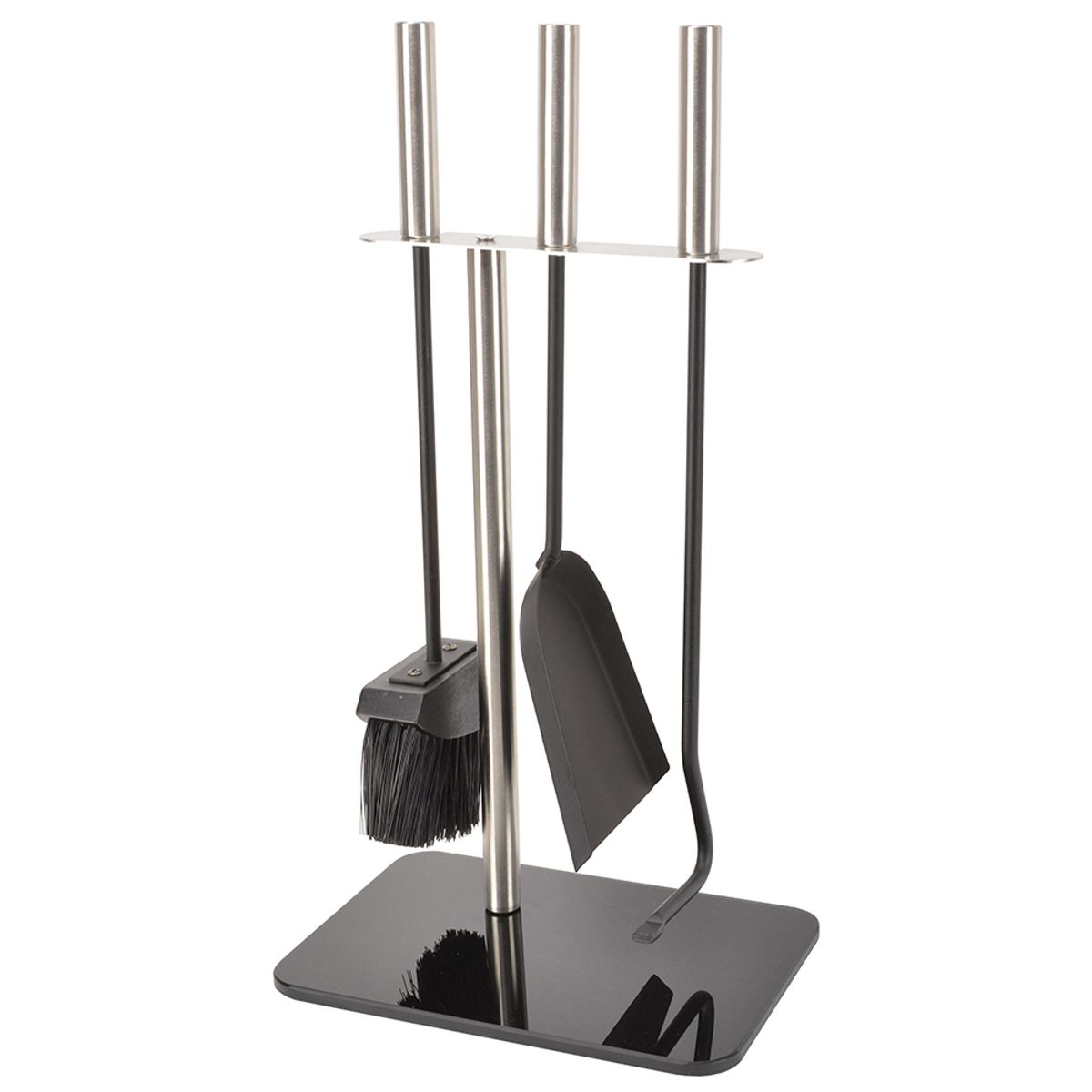 AG Onyx Companion Set Black Glass and Stainless Steel (46cm / 4-Piece)