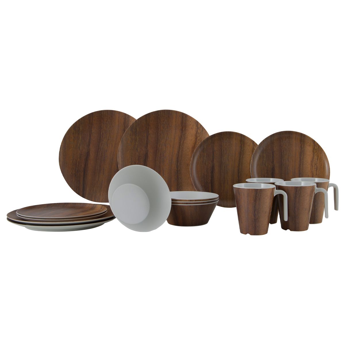 Gimex Nature Line Tableware Wood (16 Pieces)
