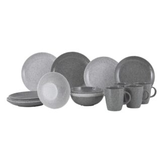 Gimex Solid Line Tableware Granite Grey (16 Pieces)