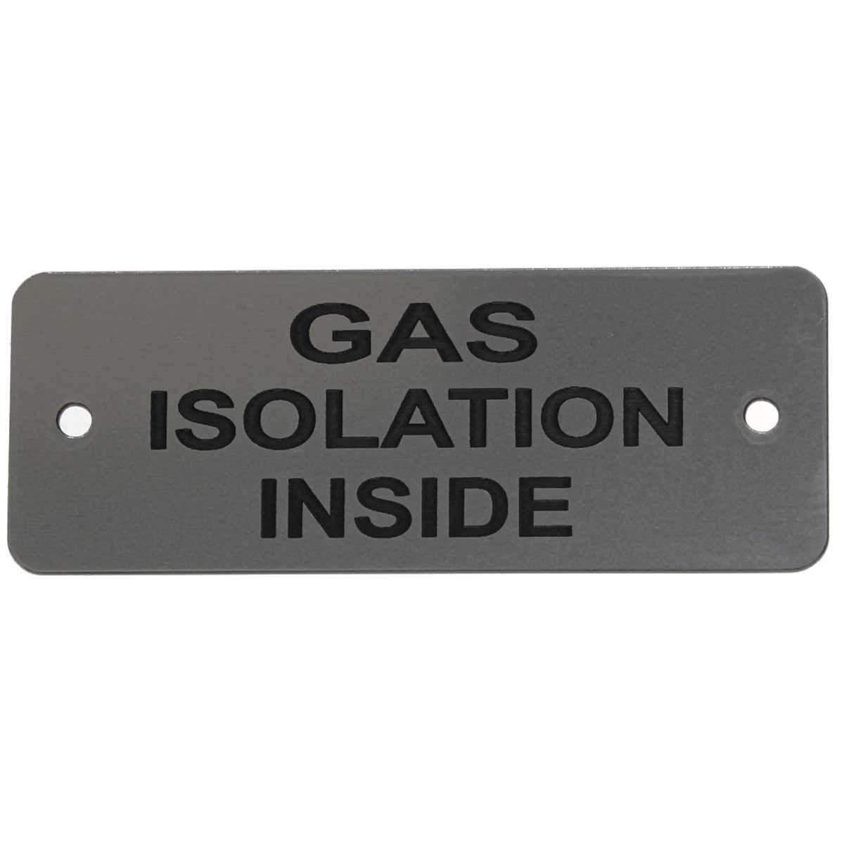 Gas Isolation Inside Label (L) Silver with Black Engrave 105mm x 40mm
