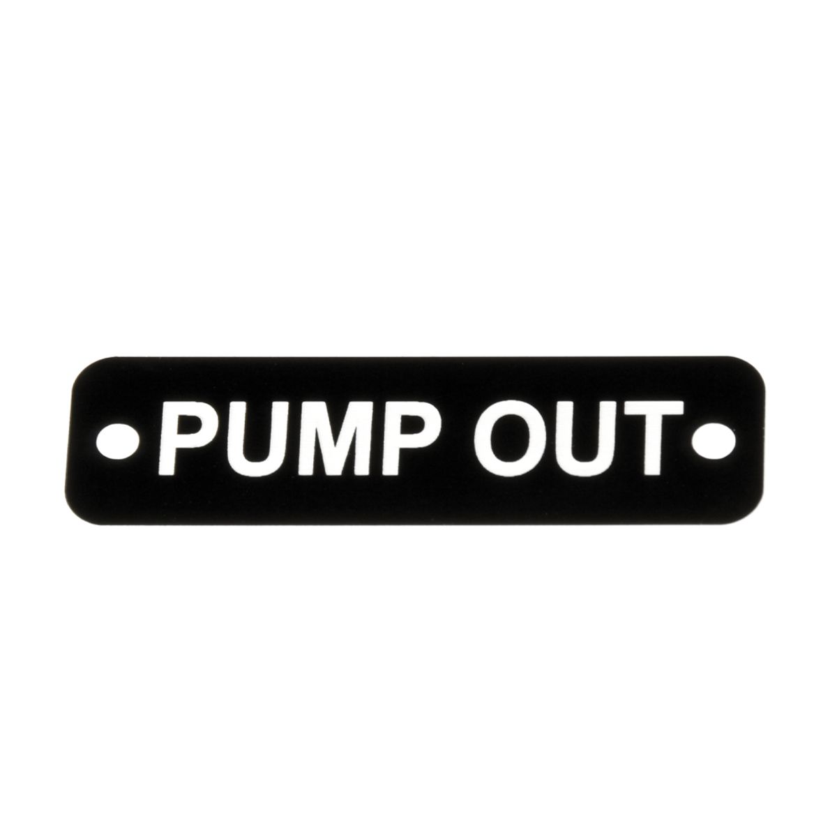 AG Pump Out Label (S) Black with White Engraving 75mm x 22mm