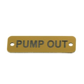 AG Pump Out Label (S) Gold with Black Engraving 75mm x 22mm