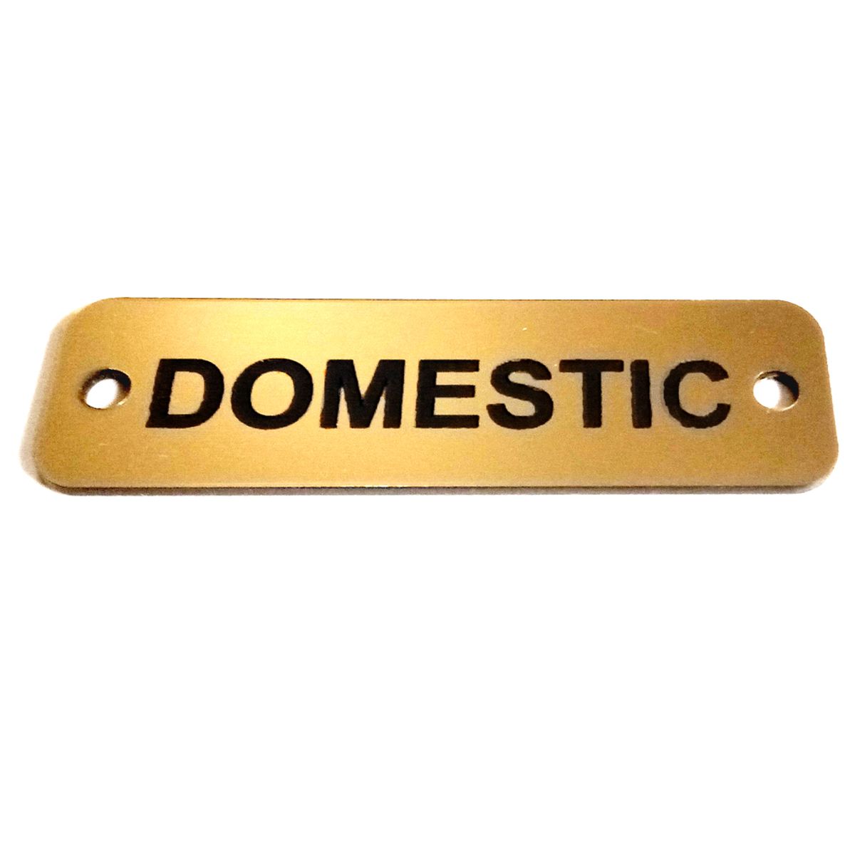 AG Domestic Label (S) Gold with Black Engraving 75mm x 22mm