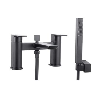 AG Muro Bath Shower Mixer with Handset in Black