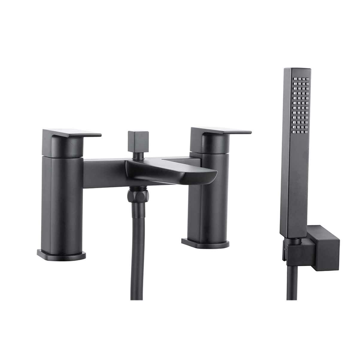 AG Muro Bath Shower Mixer with Handset in Black