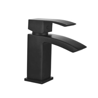 AG Descent Mini Mono Basin Mixer Tap with Push Waste in Matt Black