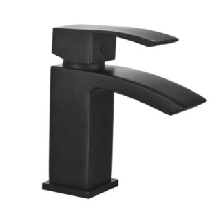 AG Descent Mono Basin Mixer Tap with Push Waste in Matt Black