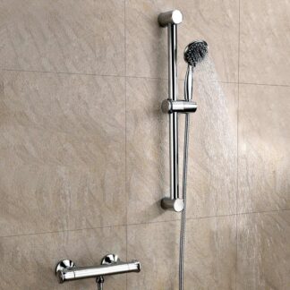 AG Thermostatic Shower Valve and Complete Riser Bar Kit in Chrome