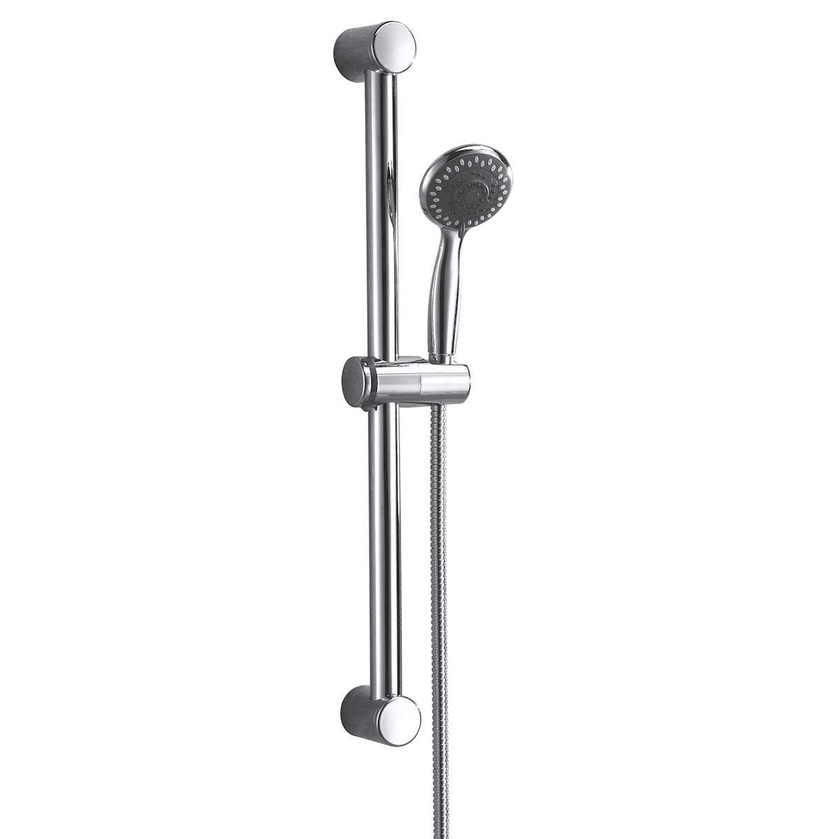 AG Round Shower Riser Rail Kit with Multi-Function Head (Chrome)