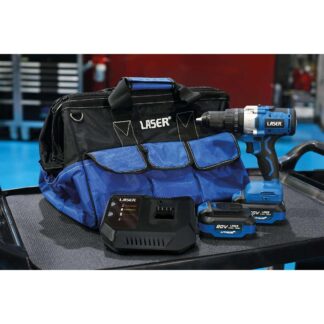 Laser Tools Cordless Variable Speed Impact Drill 20V Kit (UK Plug)