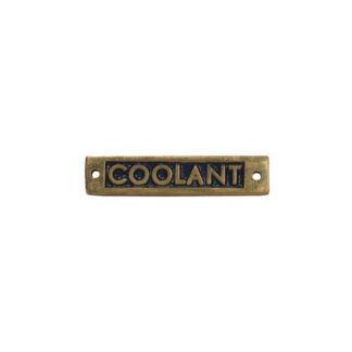 AG Coolant - Oblong Name Plate Brass