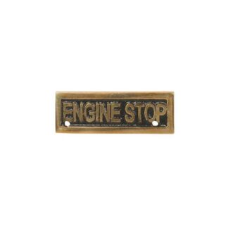AG Engine Stop Name Plate Brass