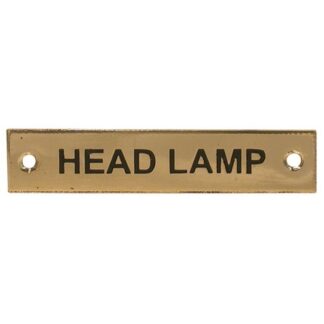 AG "Head Lamp" Label Brass 57 x 12mm