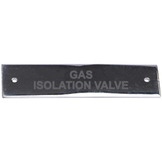 AG SP Gas Isolation Valve Label Chrome 75 x 19mm