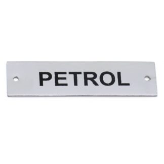 AG Screen Printed Petrol Label Chrome 75 x 19mm