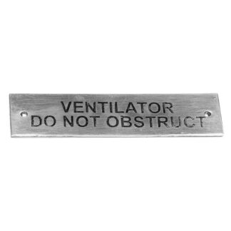 AG SP Ventilator Do Not Obstruct Label Chrome 75 x 19mm