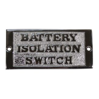 AG Battery Isolation Switch Name Plate Chrome