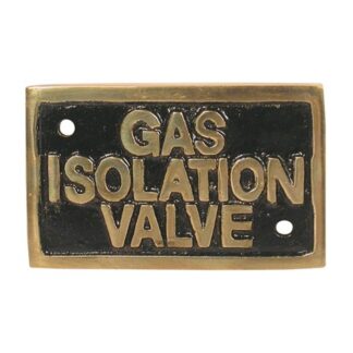 AG Gas Isolation Valve Name Plate Brass