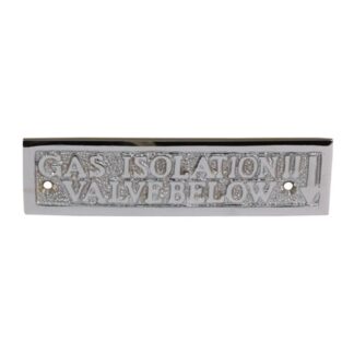 AG Gas Isolation Valve Name Plate Chrome
